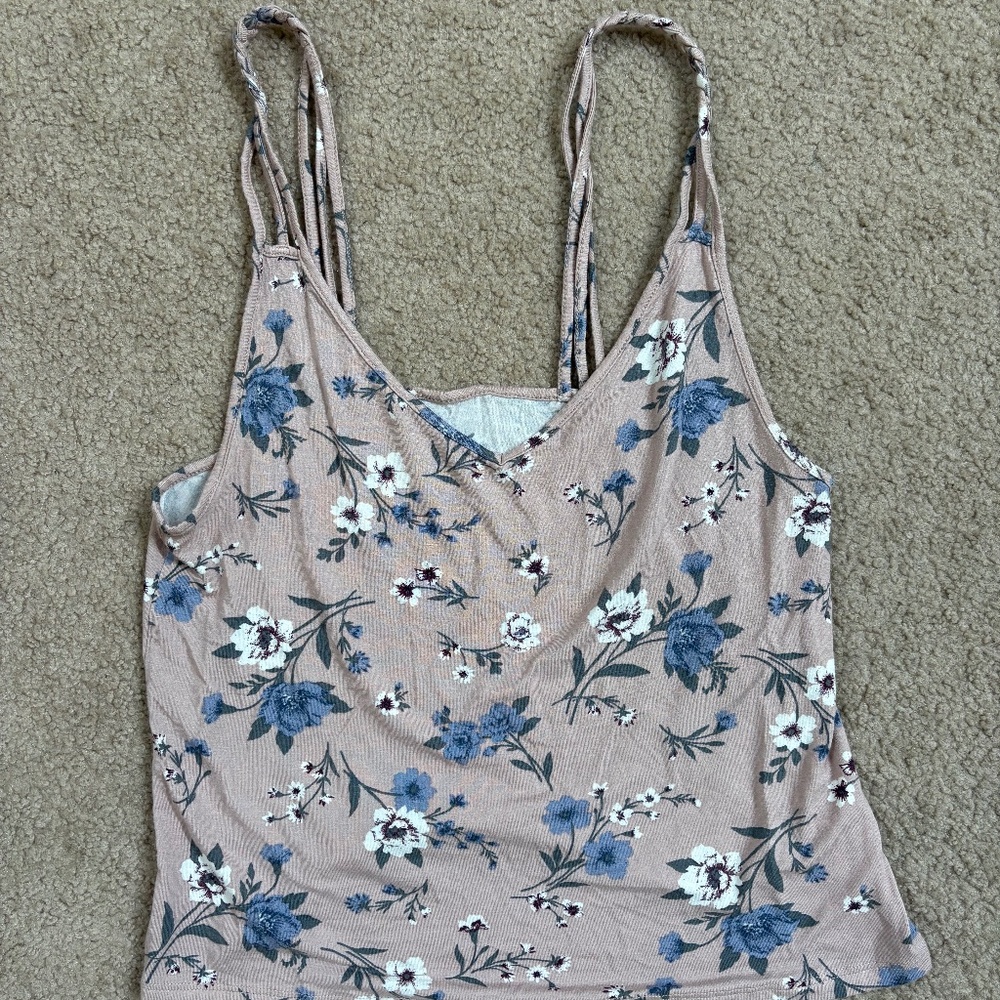 Pink flowered tank